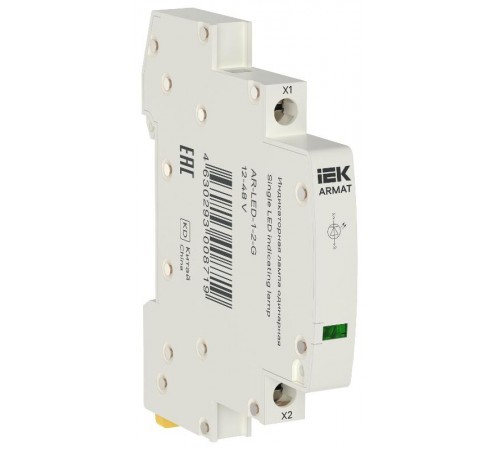 ARMAT Лампа индикаторная одинарная LED 12-48В AC/DC зеленая  AR-LED-1-2-G  IEK
