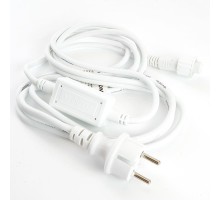 Сетевой шнур для гирлянд 3м, 2*0,5мм2, IP44, белый, DM403  48189  FERON