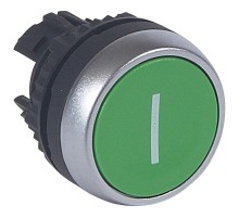 Кнопка с пружинным возвратом  22,3 - Osmoz - для компл. - потайная головка - без подсв. - зеленый с маркеровкой ''I''  023809  Legrand