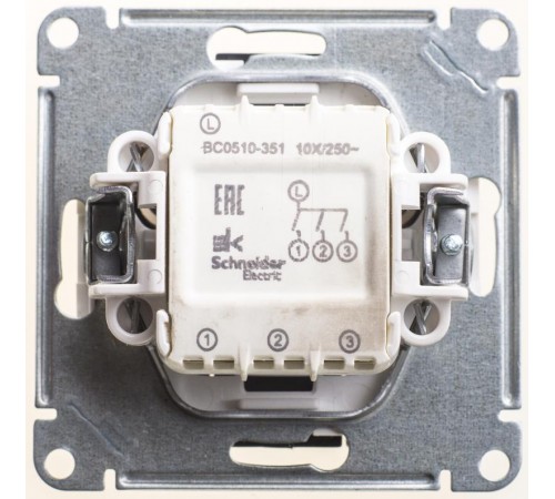 W59 Черный бархат Выключатель 3-клавишный, 10АХ  VS0510-351-6-86  SE