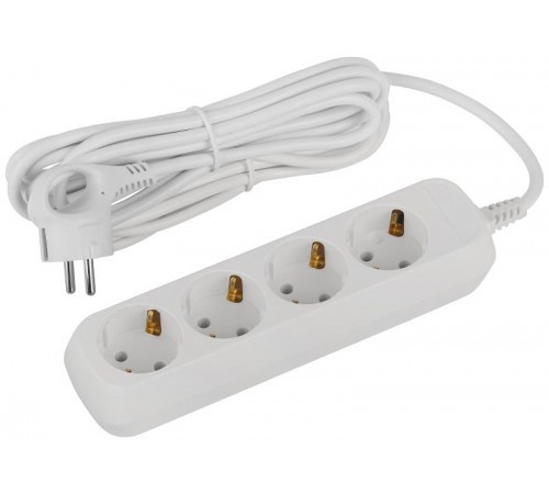 Удлинитель электрический ЭРА UDL-10-450-E Greenline 4 розетки с заземлением 5м ПВС 3x0.75мм2   Б0065060  ЭРА