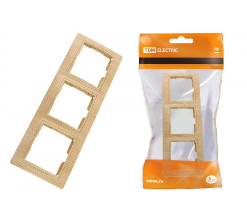 Рамка 3-х постовая горизонтальная "ЭКО" (сосна) "Таймыр"  SQ1814-0228  TDM