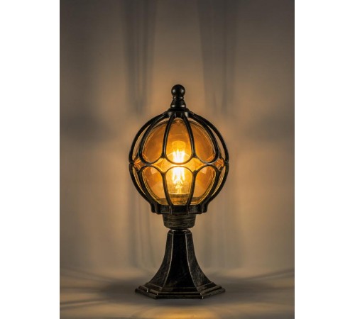 Светильник садово-парковый PL3804 60W 230V E27 220*220*460мм черное золото, на постамент  11365  FERON