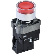 Кнопка LA167-BW3472 d=22мм RC 1р с подсвет. красная  BBT20-BW3472-2-12-67-K04  IEK