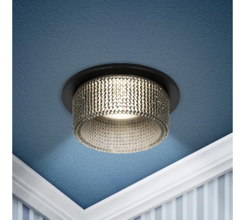 Светильник встраиваемый декоративный DK109 BK/GR MR16 GU5.3 черный серый  Б0058420  ЭРА