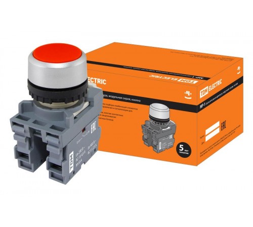 Кнопка MP1-20R в сборе d22мм 1з+1р красная  SQ0747-0001  TDM