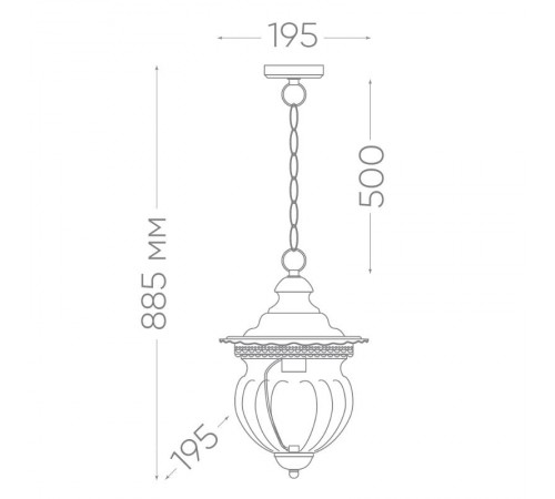Светильник садово-парковый PL595 на цепочке 60W 230V E27, коричневый  41172  Feron