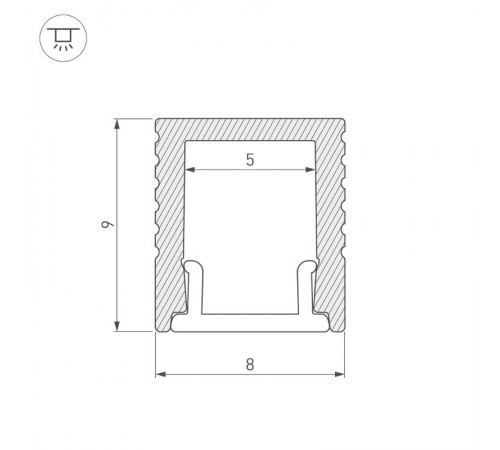 Профиль SL-MINI-8-2000 ANOD BLACK (arlight, Алюминий)  030514  Arlight