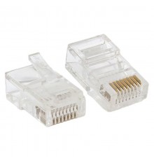 Коннектор RJ-45 TERACOM PRO неэкранированный 8P8C 30мкд Cat.5E универсальный (упак.10шт)  TRP-PLUG-5EUTP-10  EKF