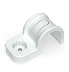 Крепеж-скоба пластиковая односторонняя для прямого монтажа белая в п/э д20 (50шт/600шт уп/кор)  PR13.0377  Промрукав