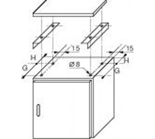 НАВЕС защитный для шкафов Spacial CRN 300Х150 листовая сталь, с крепежными деталями NSYTJ3015  Schneider Electric