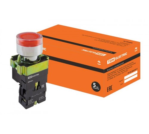 Кнопка BW3461 с подсветкой красный 1з   SQ0704-0055  TDM