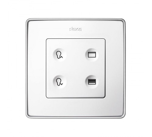 Сенсорный 4-кл выключатель с тематической маркировкой Т3, белый  8000645-030  Simon