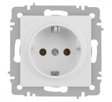 Розетка Intro Accent 6-202-01М 2P+E Schuko, 16А-250В, IP20, СУ, белый матовый  Б0063681  Intro