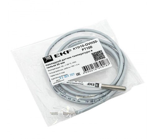 Накладной датчик температуры в гильзе 50 мм  RTD10-OVH50-PT100  EKF
