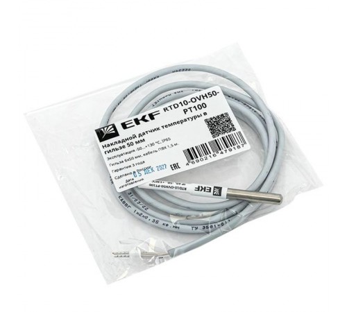 Накладной датчик температуры в гильзе 50 мм  RTD10-OVH50-PT100  EKF