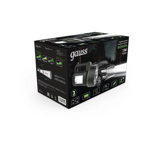 Фонарь прожекторный светодиодный GFL602 11W 400lm Li-ion 4800mAh LED 1/10/30  GF602  Gauss