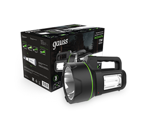 Фонарь прожекторный светодиодный GFL602 11W 400lm Li-ion 4800mAh LED 1/10/30  GF602  Gauss