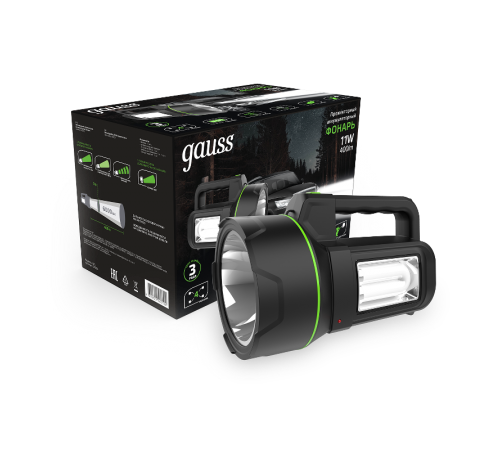 Фонарь прожекторный светодиодный GFL602 11W 400lm Li-ion 4800mAh LED 1/10/30  GF602  Gauss