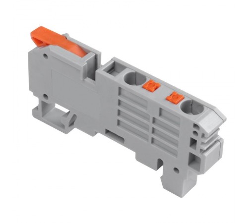 Клемма СМК 222-621-PT-6 3 вывода рычаг-push-in на DIN-рейку (1-6 мм) серая (50 шт/уп)  07-5294  REXANT