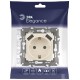 14-4109-02 Розетка без заземления+E 16A-250В, штор. с 2xUSB 5В-3А, Elegance, слоновая кость (10/100/2000  Б0047868  ЭРА