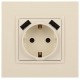 14-4109-02 Розетка без заземления+E 16A-250В, штор. с 2xUSB 5В-3А, Elegance, слоновая кость (10/100/2000  Б0047868  ЭРА