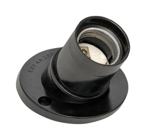 Патрон карболитовый настенный Е27 черный наклонный, индивидуальный пакет  LHC-E27-wi-p   LHC-E27-wi-p  EKF