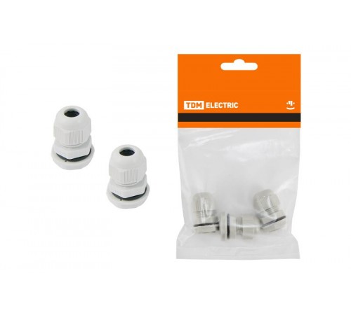 Сальник PG7 диаметр проводника 3,5-6 мм IP54 в инд. упак по 3 шт.  SQ0805-0011  TDM