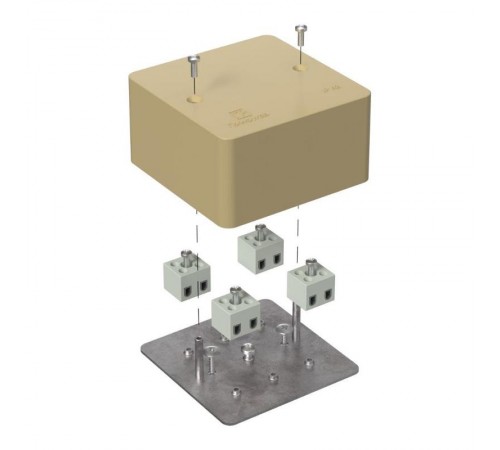 Коробка огнестойкая для кабель-канала 40-0460-FR2.5-8 Е15-Е120 RAL1001 85х85х45 (44 шт/кор) бежевая  40-0460-1001-FR2.5-8  Промрукав