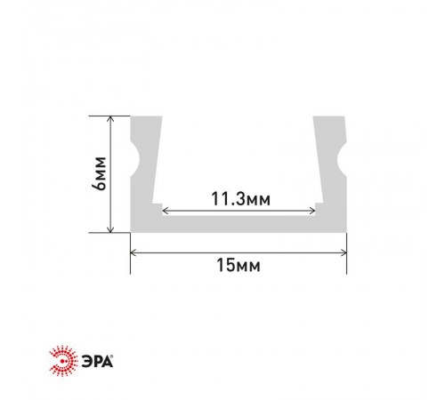 Накладной анодированный профиль CAB 262 1506-1 16х6 мм, 2м  Б0039435  ЭРА