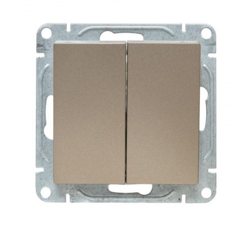 Механизм выключателя, двухклавишный, перекрёстный, шампань Эпика  UP1-SWC-22 EKF