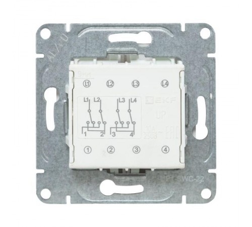 Механизм выключателя, двухклавишный, перекрёстный, шампань Эпика  UP1-SWC-22 EKF