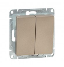 Механизм выключателя, двухклавишный, перекрёстный, шампань Эпика  UP1-SWC-22 EKF