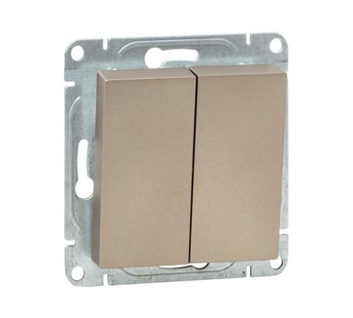 Механизм выключателя, двухклавишный, перекрёстный, шампань Эпика  UP1-SWC-22 EKF