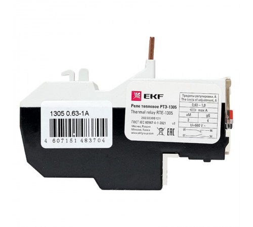 Реле тепловое РТЭ-1305 0,63-1А EKF PROxima  rel-1305-0.63-1  EKF