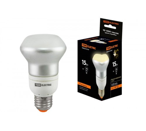 Лампа энергосберегающая КЛЛ  15Вт Е27 827 отражатель (рефлектор) RM63 FR  SQ0323-0147  TDM