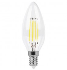 Лампа светодиодная LB-713 (11W) 230V E14 2700K филамент С35 прозрачная  38006  FERON