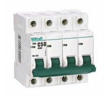 Выключатель автоматический четырехполюсный ВА-103 20А C 6кА  12107DEK  DEKraft
