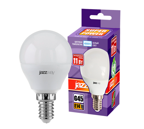 Лампа светодиодная PLED- SP G45 11w E14 4000K 230/50  .5019270  Jazzway