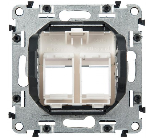Valena LIFE Белый Адаптер для разьемов Keystone 2-ой (с лицевой панелью)  755390  Legrand