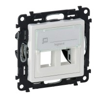 Valena LIFE Белый Адаптер для разьемов Keystone 2-ой (с лицевой панелью)  755390  Legrand