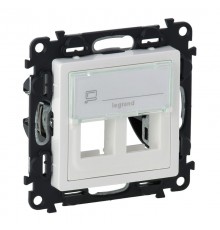 Valena LIFE Белый Адаптер для разьемов Keystone 2-ой (с лицевой панелью)  755390  Legrand