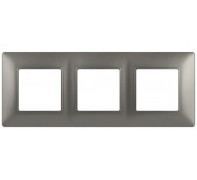 Рамка для розеток и выключателей Elegance 14-5003-16 на 3 поста, титан  Б0065817  ЭРА