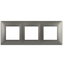 Рамка для розеток и выключателей Elegance 14-5003-16 на 3 поста, титан  Б0065817  ЭРА