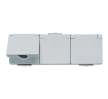 Штепсельная розетка SCHUKO для накладного монтажа тройная горизонтальная IP44 623W Jung