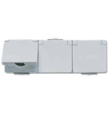 Штепсельная розетка SCHUKO для накладного монтажа тройная горизонтальная IP44 623W Jung