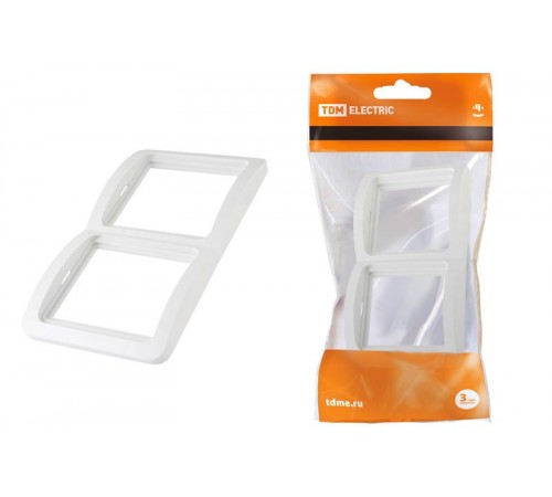 Рамка 2-ая вертикальная белая "Валдай"   SQ1804-0018  TDM