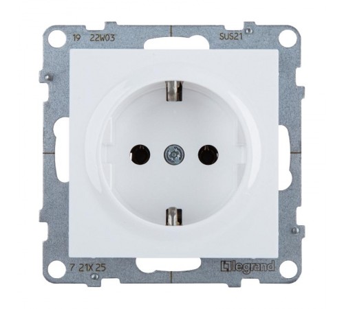 SUNO Силовая розетка 2К+З 16А 250В.Винтовые зажимы. Цвет "Белый"  721125  Legrand