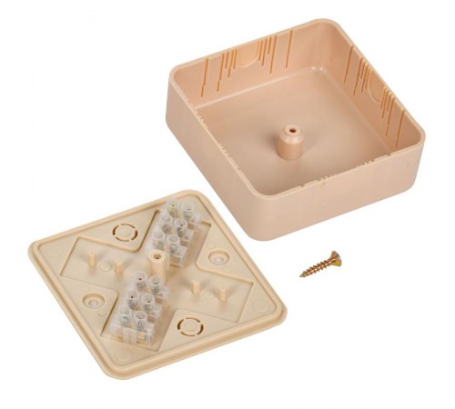 Коробка распределительная КМ41216-04 для о/п 79х79х29 мм сосна (6 клемм 6мм2)  UKO10-075-075-028-K34  IEK