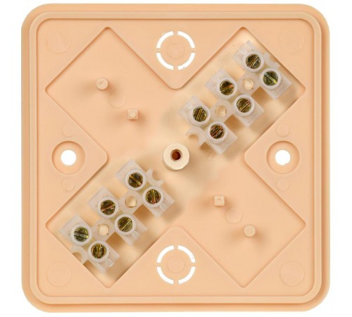 Коробка распределительная КМ41216-04 для о/п 79х79х29 мм сосна (6 клемм 6мм2)  UKO10-075-075-028-K34  IEK